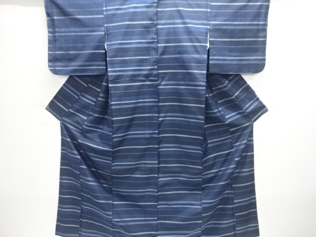 JAPANESE KIMONO / KIMONO ENSEMBLE / SILK / OSHIMA TSUMUGI / WOVEN STRIPE